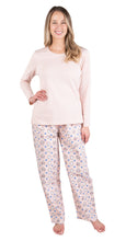 Load image into Gallery viewer, Patricia flannel Pajama set with cat print bottoms
