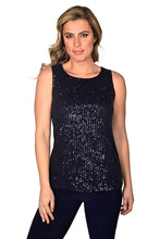 Load image into Gallery viewer, Frank Lyman  Navy 2 piece sequin set
