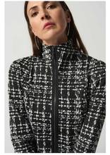 Load image into Gallery viewer, Joseph Ribkoff Black/white plaid coat
